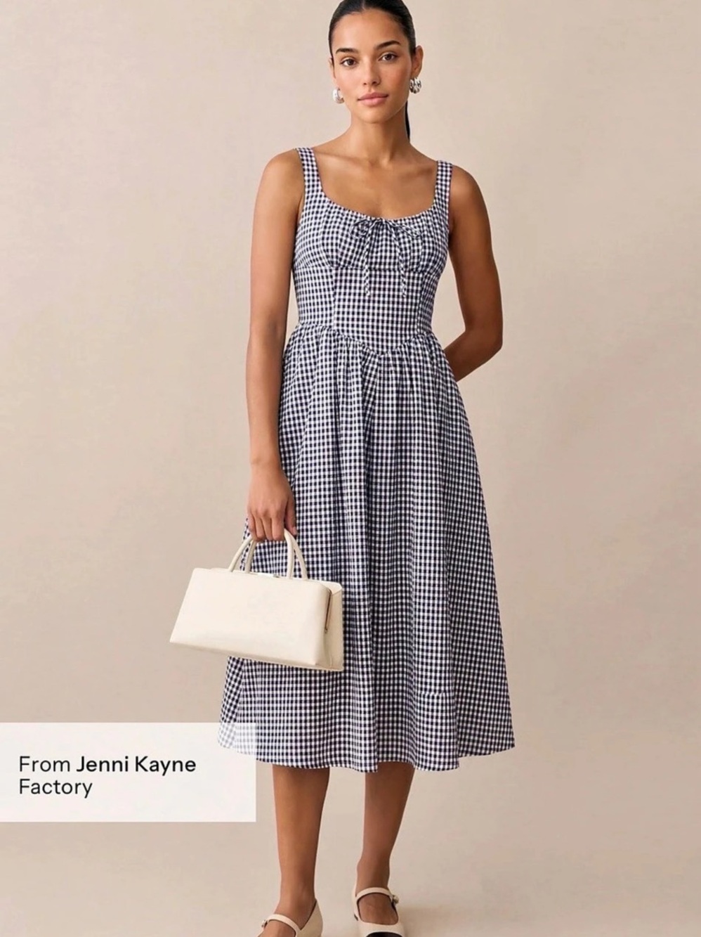 O.P.T Gingham Midi Dress in Blue & White Size 2 Like New